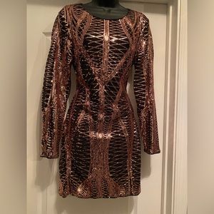 Black and Gold sparkle short cocktail dress
